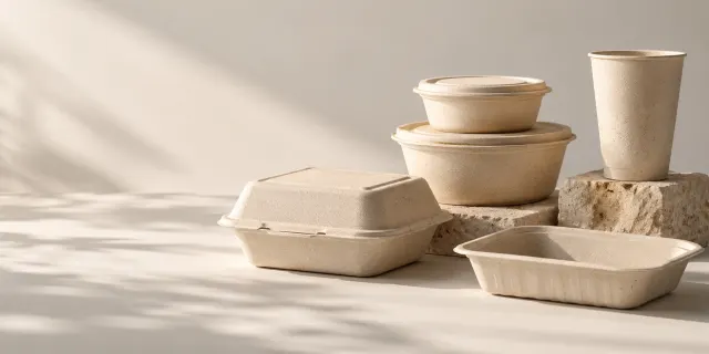 Molded fiber foodservice packaging